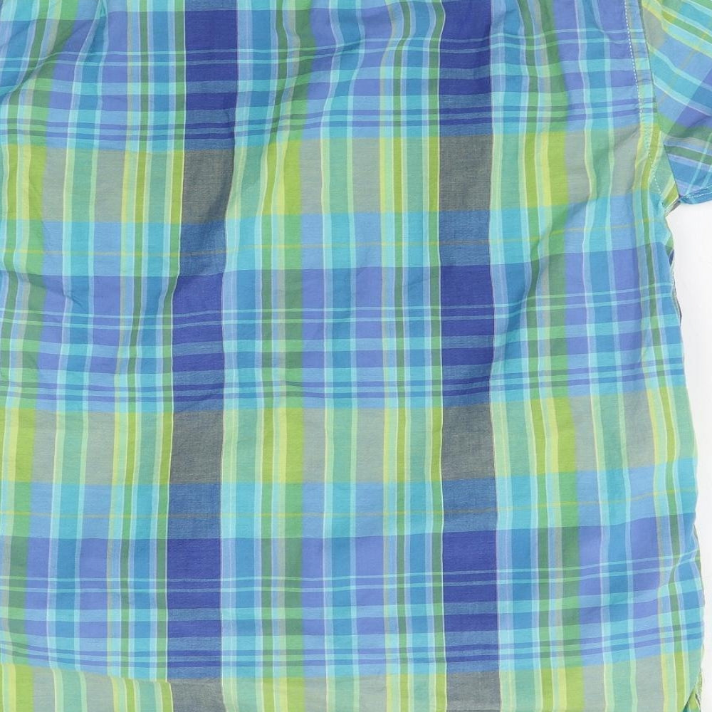 Mens UK Size M Bar Harbour Blue  Button-Up Short Sleeve Casual Shirt