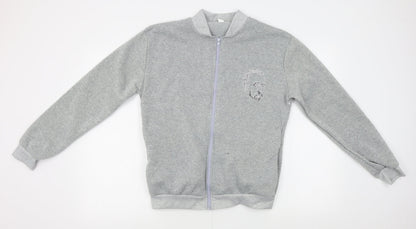 Mens UK Size L Preworn Grey Full Zip Sweatshirt