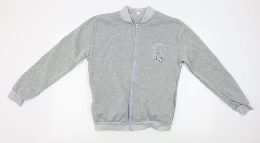 Mens UK Size L Preworn Grey Full Zip Sweatshirt