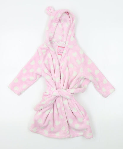 Young Dimension Girls Pink Polka Dot   Robe Size 4-5 Years