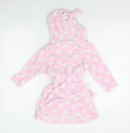 Young Dimension Girls Pink Polka Dot   Robe Size 4-5 Years