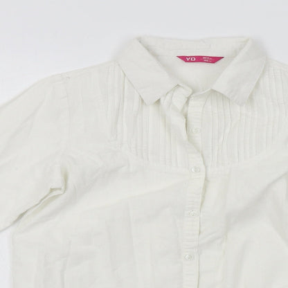 Young Dimension Girls White   Basic Button-Up Size 10-11 Years