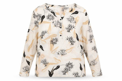 Fransa Womens White Floral  Basic Blouse Size M