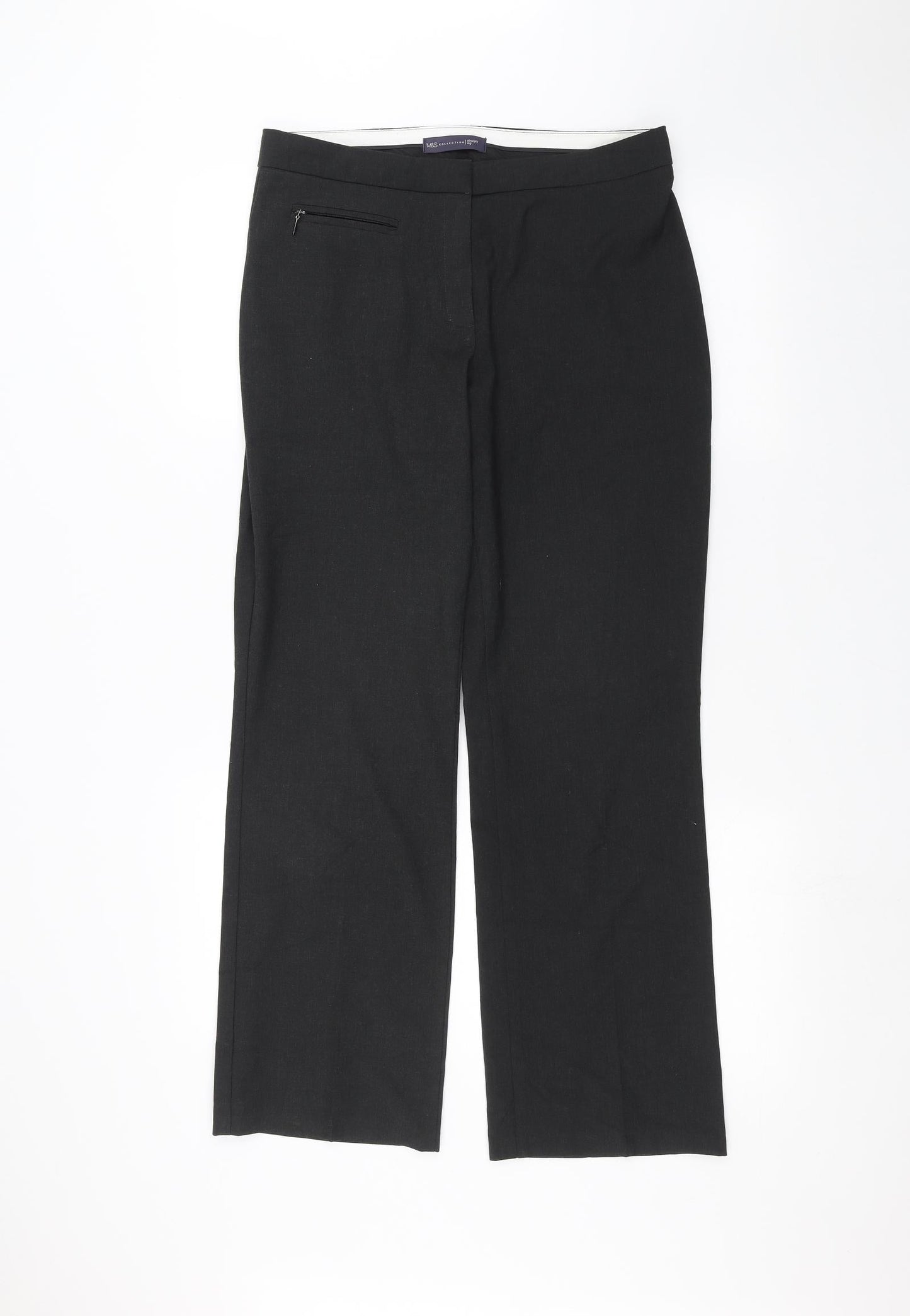 Womens UK Size 10 Marks and Spencer Regular Fit  Black Trousers