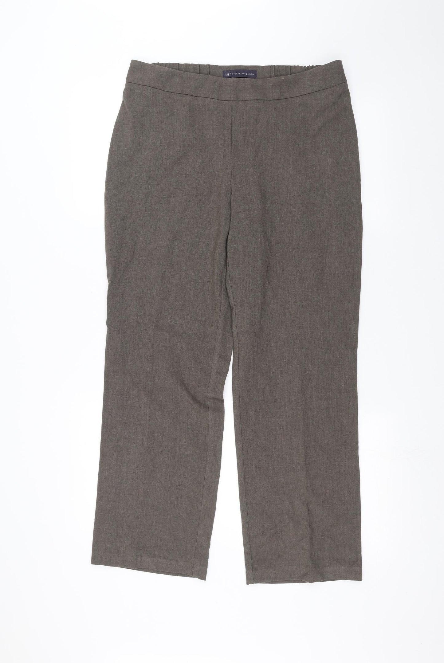 Womens UK Size 12 Marks and Spencer Regular Fit  Beige Trousers