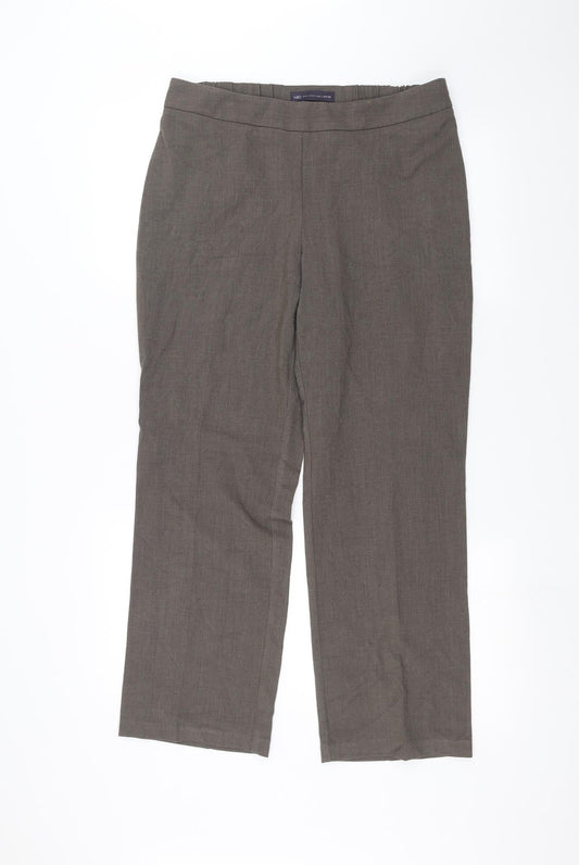 Womens UK Size 12 Marks and Spencer Regular Fit  Beige Trousers