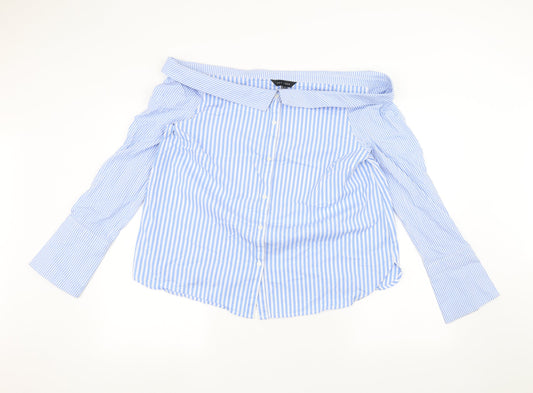Womens UK Size 16 New Look Blue Basic Button-Up