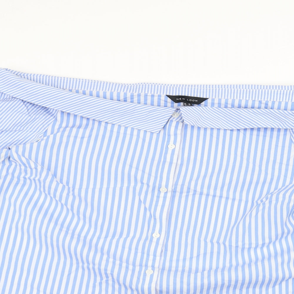 Womens UK Size 16 New Look Blue Basic Button-Up