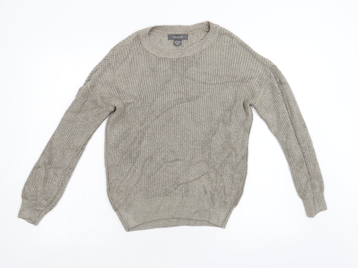 Primark Womens Gold  Knit Pullover Jumper Size XS