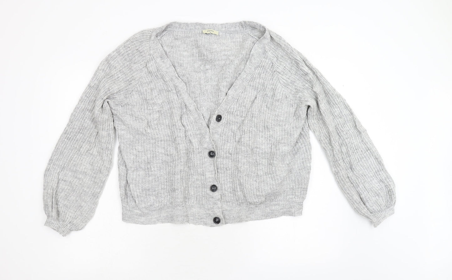Womens UK Size M Papaya Grey Cardigan Jumper