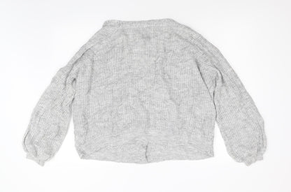 Womens UK Size M Papaya Grey Cardigan Jumper