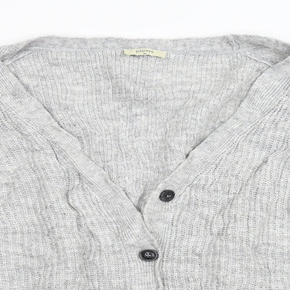 Womens UK Size M Papaya Grey Cardigan Jumper