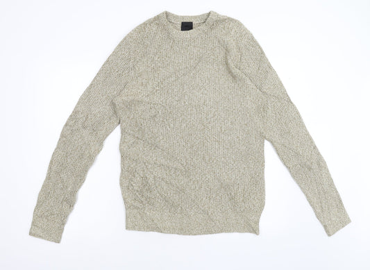 H&M Mens Beige  Knit Pullover Jumper Size L