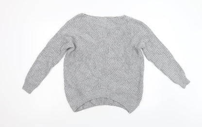 TU Womens Grey  Knit Cardigan Jumper Size 8