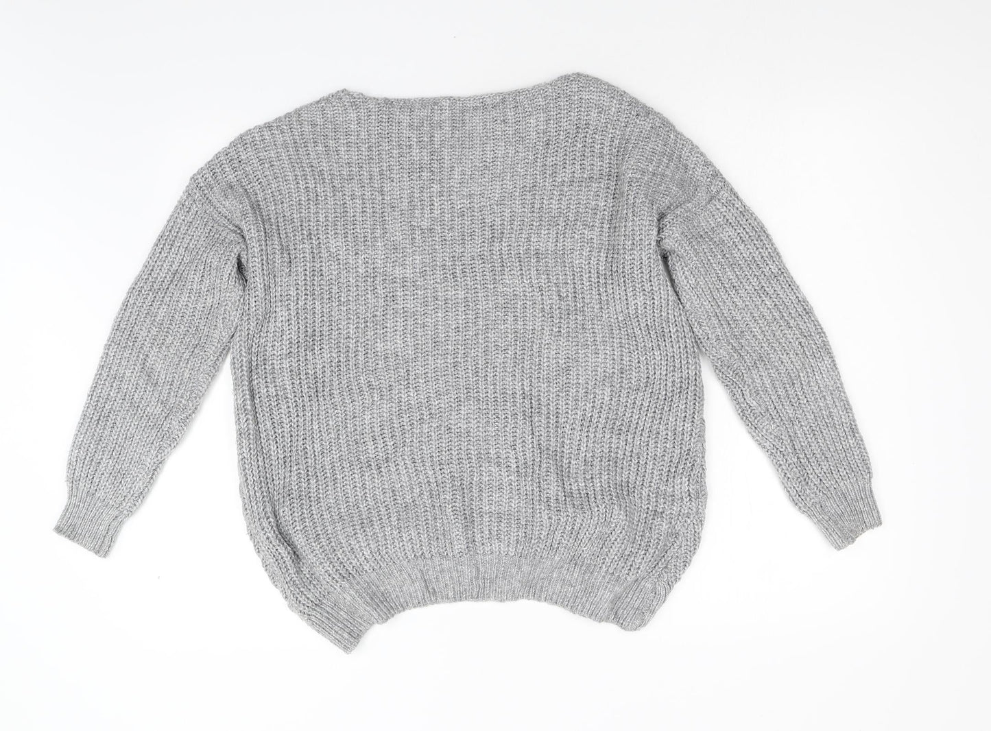 TU Womens Grey  Knit Cardigan Jumper Size 8