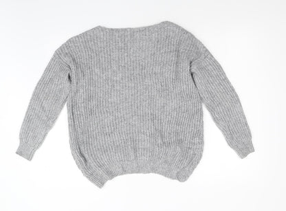 TU Womens Grey  Knit Cardigan Jumper Size 8