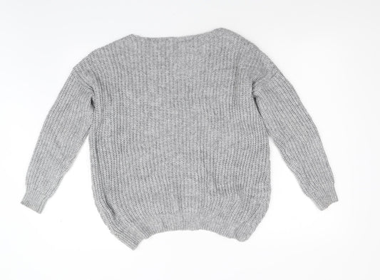 TU Womens Grey  Knit Cardigan Jumper Size 8