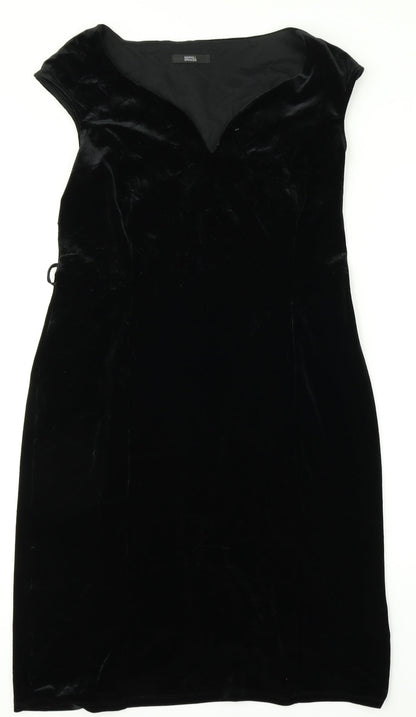 M&S Womens Beige  Satin A-Line  Size 14