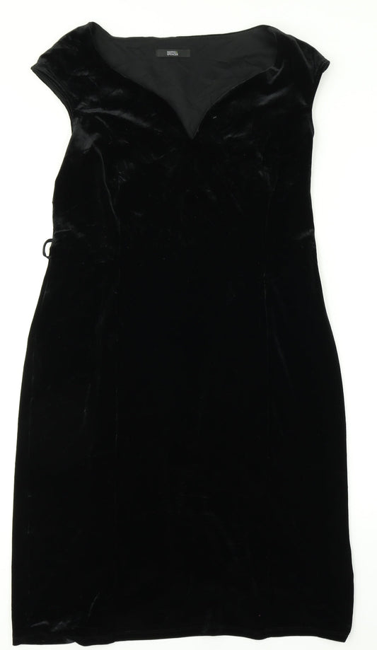 M&S Womens Beige  Satin A-Line  Size 14