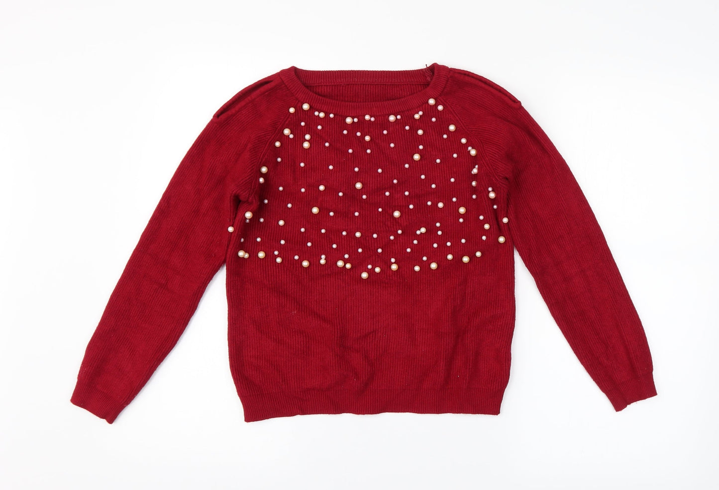 Womens UK Size  Preworn Red Pullover Jumper