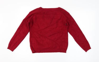 Womens UK Size  Preworn Red Pullover Jumper