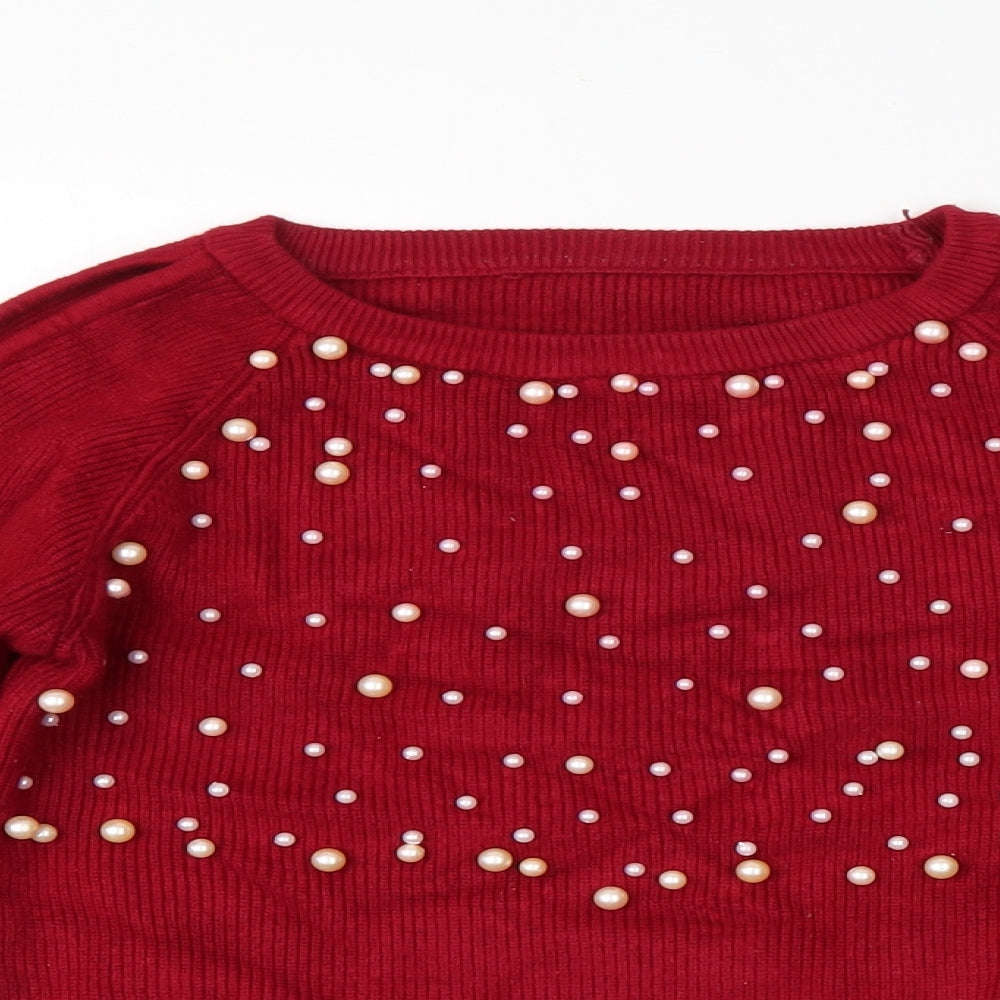 Womens UK Size  Preworn Red Pullover Jumper