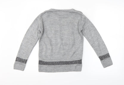 George Girls Grey   Pullover Jumper Size 5-6 Years
