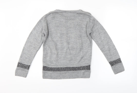 George Girls Grey   Pullover Jumper Size 5-6 Years
