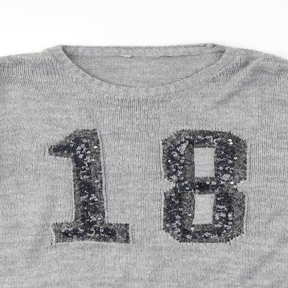 George Girls Grey   Pullover Jumper Size 5-6 Years