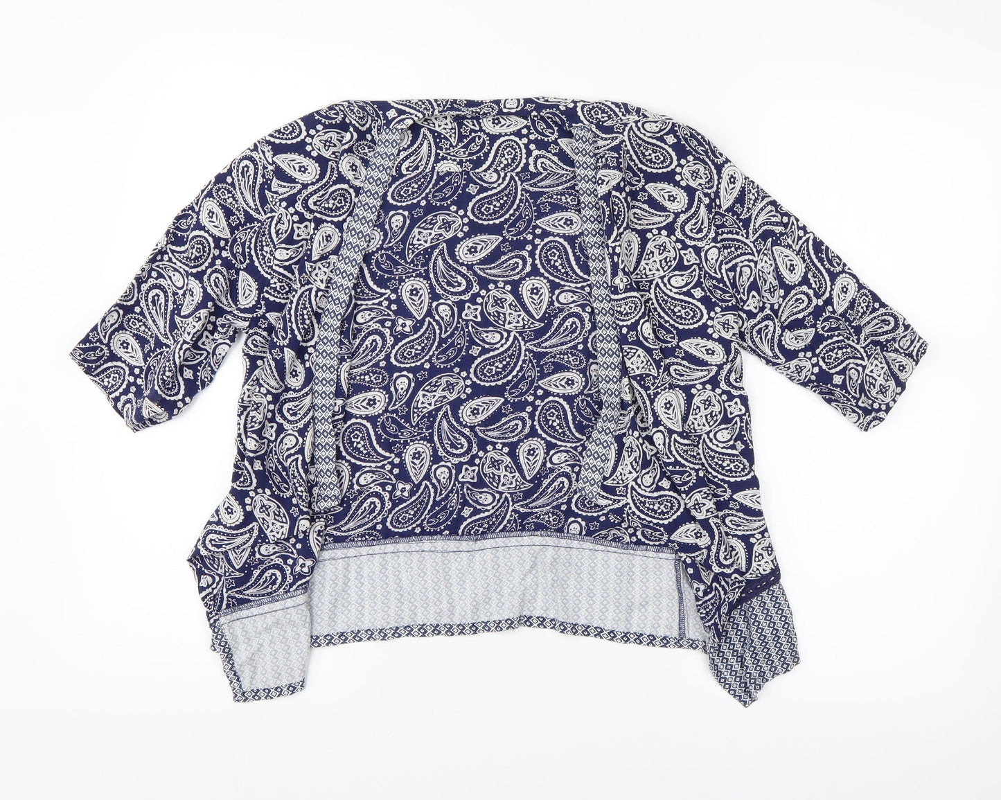 Nutmeg Girls Blue Paisley  Cardigan Jumper Size 9-10 Years