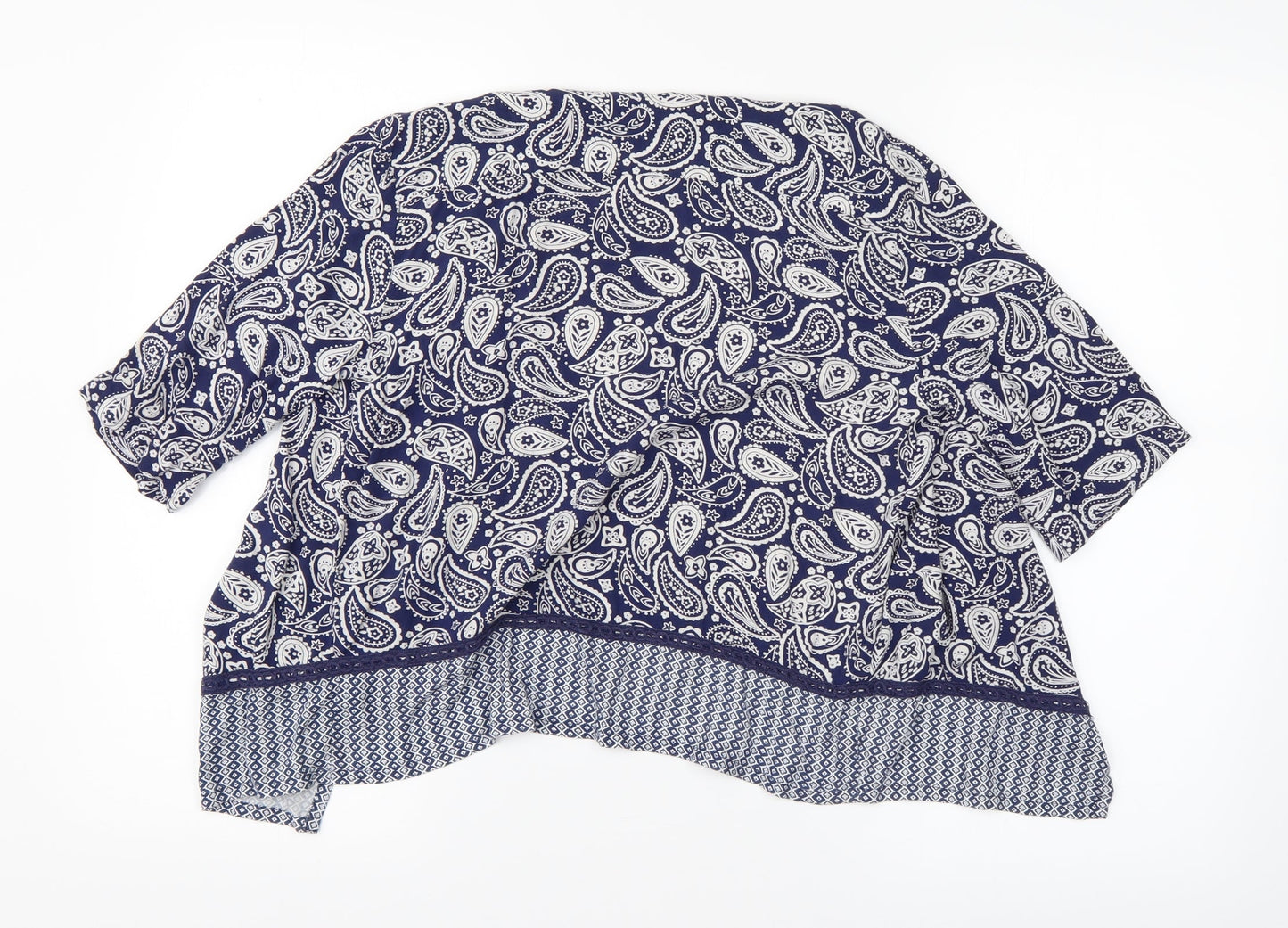 Nutmeg Girls Blue Paisley  Cardigan Jumper Size 9-10 Years