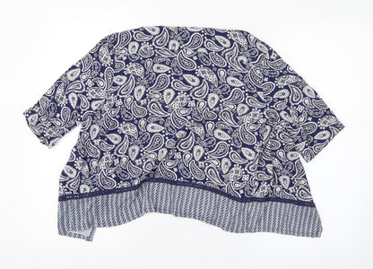 Nutmeg Girls Blue Paisley  Cardigan Jumper Size 9-10 Years