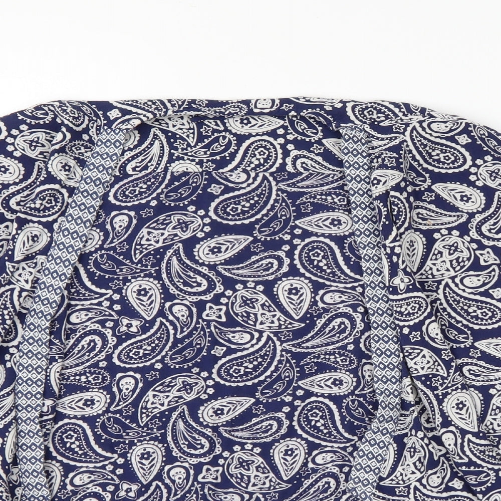 Nutmeg Girls Blue Paisley  Cardigan Jumper Size 9-10 Years