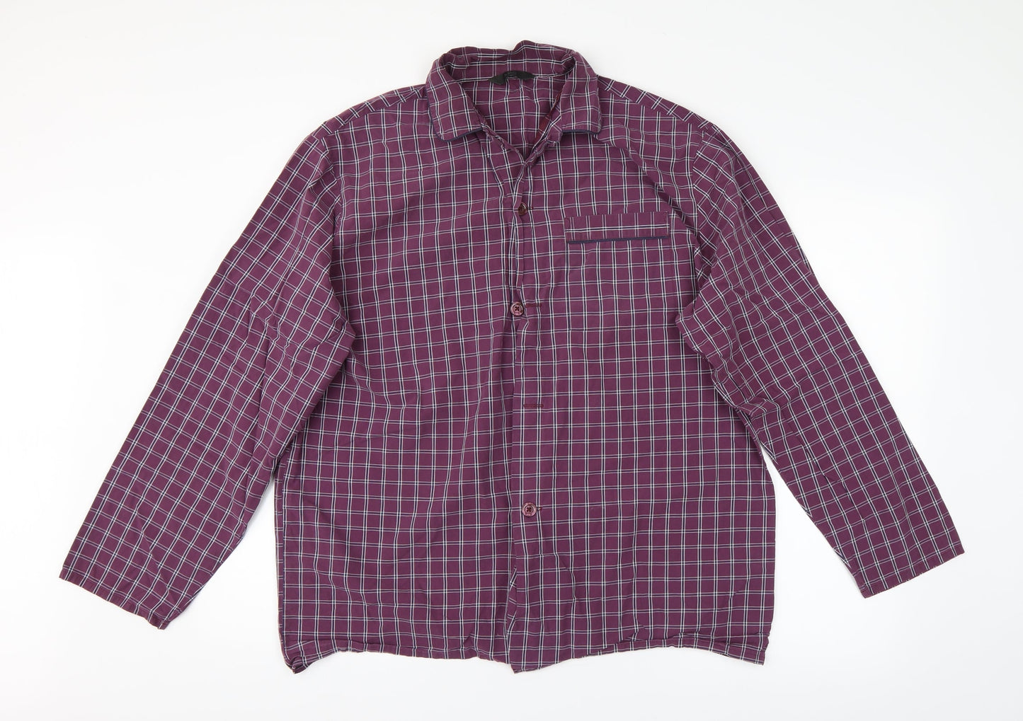 Mens UK Size L M&S Purple  Button-Up Long Sleeve Casual Shirt