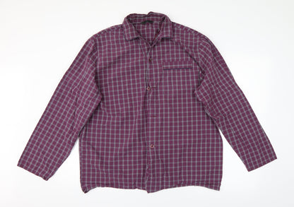 Mens UK Size L M&S Purple  Button-Up Long Sleeve Casual Shirt