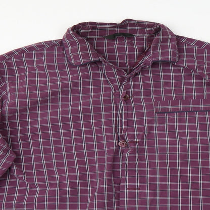 Mens UK Size L M&S Purple  Button-Up Long Sleeve Casual Shirt
