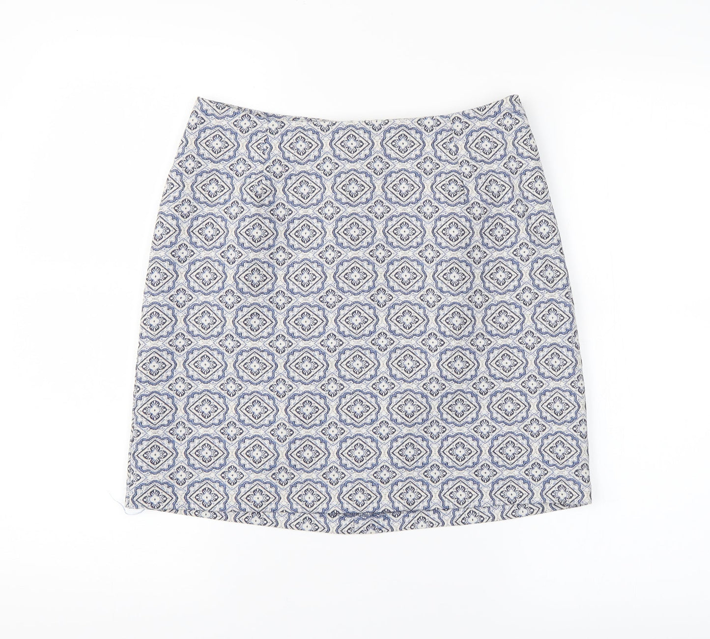 New Look Womens Blue Argyle/Diamond  A-Line Set Size 8