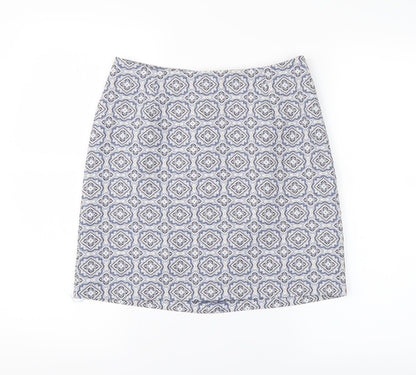 New Look Womens Blue Argyle/Diamond  A-Line Set Size 8