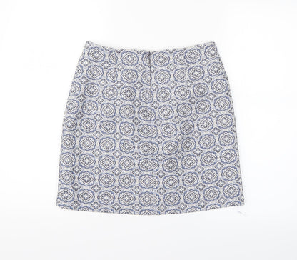 New Look Womens Blue Argyle/Diamond  A-Line Set Size 8