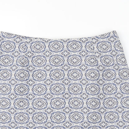 New Look Womens Blue Argyle/Diamond  A-Line Set Size 8