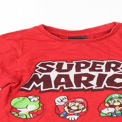 Preworn Boys Red   Basic T-Shirt   - Super Mario