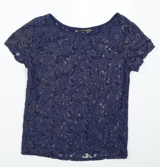 Womens UK Size 6 Atmosphere Blue Basic T-Shirt