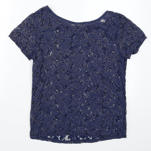 Womens UK Size 6 Atmosphere Blue Basic T-Shirt
