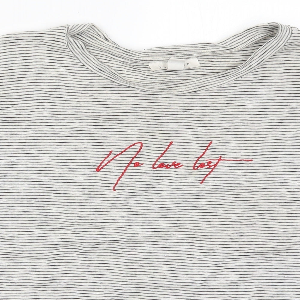 Womens UK Size 6 Topshop Grey Basic T-Shirt