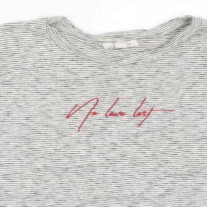 Womens UK Size 6 Topshop Grey Basic T-Shirt