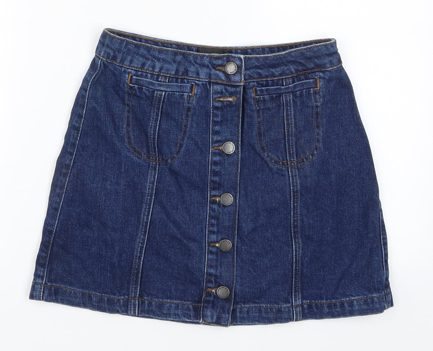 Womens UK Size 8 Topshop A-Line Denim Skirt