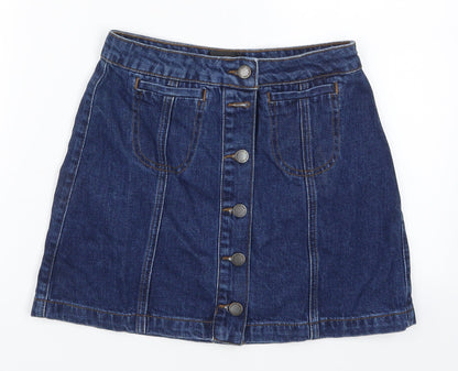 Womens UK Size 8 Topshop A-Line Denim Skirt
