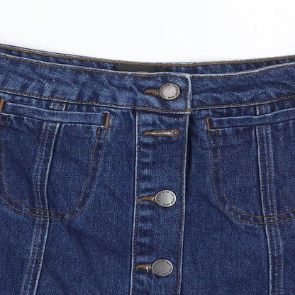 Womens UK Size 8 Topshop A-Line Denim Skirt