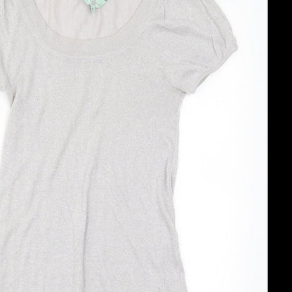New Look Womens Silver  Knit A-Line  Size 8
