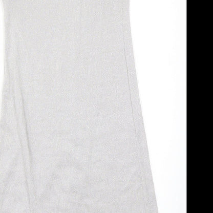 New Look Womens Silver  Knit A-Line  Size 8